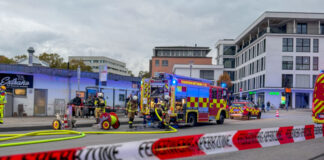 Rund zwei Stunden dauerte der Einsatz in der Mettmanner Innenstadt. Foto: FW Mettmann