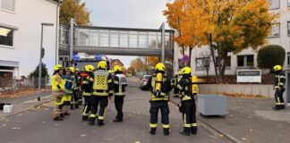 Finanzamt wegen stinkender Substanz geräumt Wegen einer auffälligen Substanz mit beißendem Geruch hat die Feuerwehr ein Finanzamt in Bergheim bei Köln geräumt. (Handout)