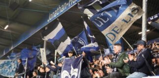 Die Fans stellten in Darmstadt zwischendurch ihre Unterstützung ein.