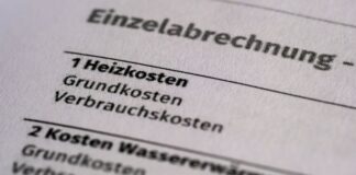 Wohnen wird teurer Auf einer Jahresabrechnung werden die Heizkosten und die Kosten für die Wassererwärmung aufgeführt.