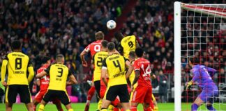 Harry Kane (hinten, Mitte l) brachte den FC Bayern früh in Führung.