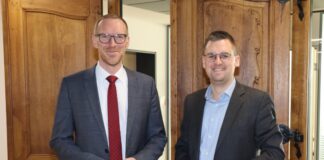 A44-Lückenschluss: „Keinerlei Verständnis für das aktuelle Hin und Her“ Der Landtagsabgeordnete Jan Heinisch (links) stattete Bürgermeister Patrick Anders seinen Antrittsbesuch ab. Foto: Stadt Ratingen