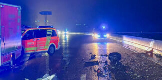 Die Unfallstelle auf der A535. Foto: FW Wülfrath