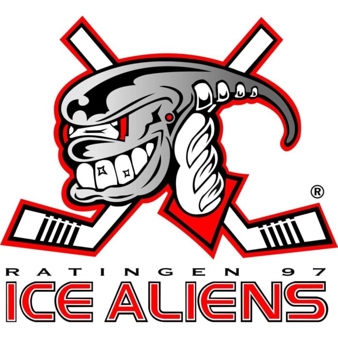 31_RAT_Ice Aliens_LOGO_SCHRIFTZUG_Offiziell_weiss-20170313-170114571 Logo der Ice Aliens, Bild: Ice Aliens Ratringen