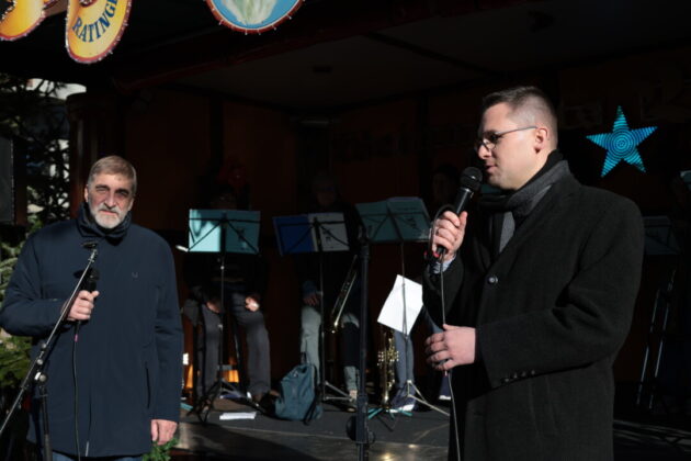 Stefan Gille, Vorsitzender des City Kauf mit Bürgermeister Patrick Anders, Bild: Alexander Heinz