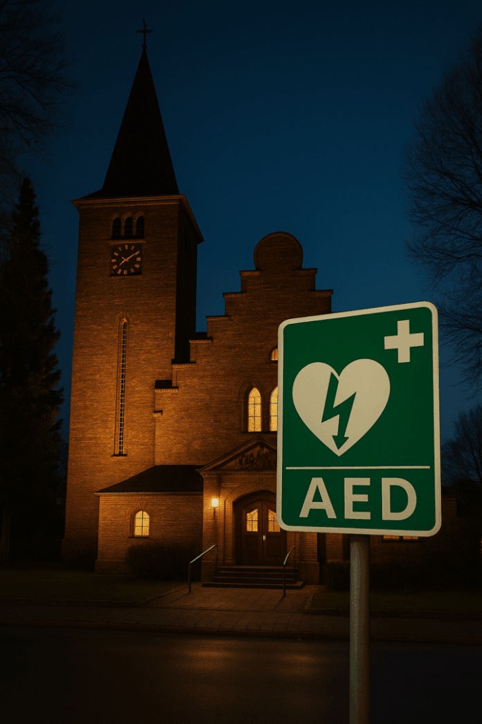Direkt neben der Adolf Clarenbach Kirche im Gemeindehaus wird der neue Defibrillator zu finden sein, Bild: Alexander Heinz