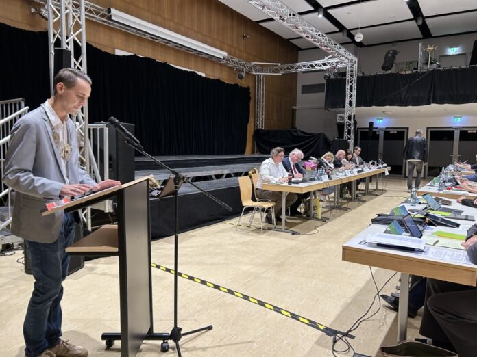 Antrittsrede Bürgermeister Bär Bürgermeister André Bär hielt vor dem Rat seine Antrittsrede. Foto: Kreisstadt Mettmann