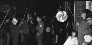 Martinsumzüge in Ratingen gab es schon als die Fotos noch nicht Bunt waren, Bild: Helmut Fuhr (ca. 1965)