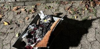 Die Brandreste. Foto: FW Ratingen