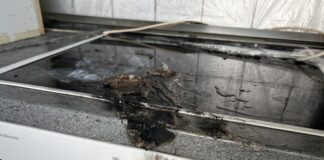 Die Brandstelle in der Wohnung. Foto: FW Ratingen
