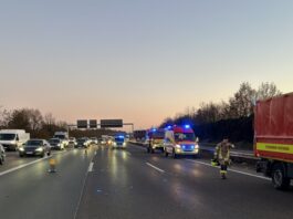 Die Einsatzstelle auf der A3. Foto: FW Ratingen