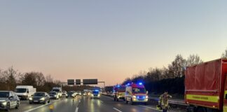 Die Einsatzstelle auf der A3. Foto: FW Ratingen