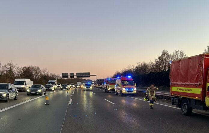 Die Einsatzstelle auf der A3. Foto: FW Ratingen