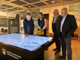 Hoffnung für das Oberschlesische Landesmuseum ? Politischer Einsatz für den Erhalt wächst. Museumsdirektor Dr. David Skrabania, Yvonne Gebauer (MdL kulturpolitische Sprecherin der FDP-Landtagfraktion), Manfred Kleinen (FDP Ratingen) und Detlef Parr (FDP Ratingen), Bild: Privat