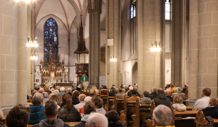 Zeitgleicher Blick auf die Messe in St. Peter und Paul, Bild Alexander Heinz