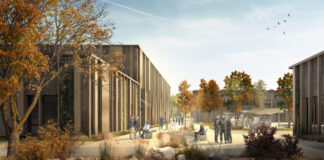 Das Einsatztrainingszentrum des Zolls in Heiligenhaus besteht aus einem Einsatztrainingsgebäude, einer Raumschießanlage und einer Zwei-Feld-Sporthalle. Grafik: Bundesanstalt für Immobilienaufgaben (BImA)