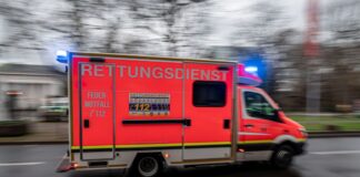 Frau läuft gegen Bus – Behandlung in Krankenhaus Die verletzte Fußgängerin wurde mit einem Krankenwagen ins Krankenhaus gebracht. (Symbolbild)