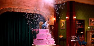 Bill Kaulitz kletterte aus einer Torte.