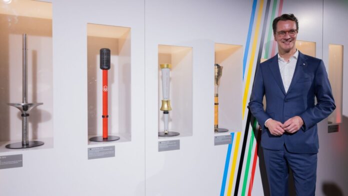 Vorstellung Konzept Olympia-Bewerbung Nordrhein-Westfalen Die SPD wirft Ministerpräsident Hendrik Wüst (CDU) vor, bei der Olympia-Bewerbung von NRW nicht genug Tempo zu machen. (Archivbild)