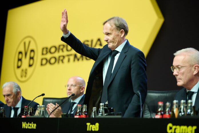 Mitgliederversammlung Borussia Dortmund Denkzettel zum Amtswechsel: Der neue BVB-Präsident Hans-Joachim Watzke erhielt nur 59 Prozent Ja-Stimmen