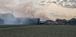 Das Feuer brach gegen Mittag aus.