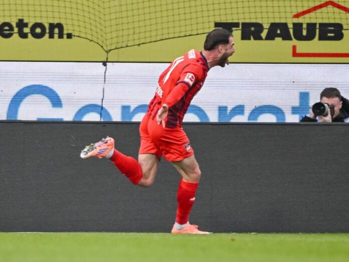 1. FC Heidenheim - Eintracht Frankfurt Heidenheims Angreifer Budu Siwsiwadse will auch in Leverkusen jubeln.