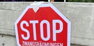 Zwangsräumungen: Stärkster Anstieg in NRW Aktion gegen Zwangsräumungen - hier in Hamburg. (Archivbild)