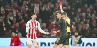 Sperre nach Rot: Köln ohne van den Berg zum Hinrunden-Ende Nach seiner Roten Karte für zwei Spiele gesperrt: Kölns Rav van den Berg.