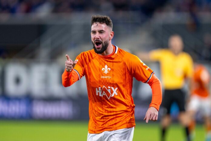 SC Paderborn 07 - Darmstadt 98 Darmstadts Marco Richter bejubelt seinen frühen Treffer zum 1:0.