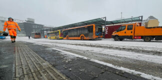 Kreis Mettmann: Schnee-Sturmtief “Elli” bringt Schnee, Wind und Glätte An den vergangenen Schneetagen hatten die Winterdienste die Lage überwiegend gut im Griff. Foto: Volkmann