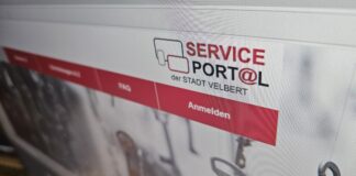 Stadt Velbert warnt vor dubiosen Online-Services Das offizielle Service-Portal der Stadt Velbert. Foto: Volkmann