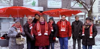 SPD Wülfrath startet auf dem Heumarkt in das neue Jahr Die Engagierten der SPD auf dem Heumarkt. Foto: SPD Wülfrath