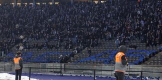 Polizei: Viele Verletzte vor Zweitliga-Topspiel in Berlin Protest der Hertha-Fans im Olympiastadion.