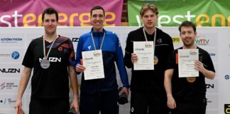 Tischtennis: Velberter bei Westdeutschen Einzelmeisterschaften erfolgreich Der Velberter Michael Servaty (rechts), erreichte im Einzel einen dritten Platz. Foto: SV Union Velbert