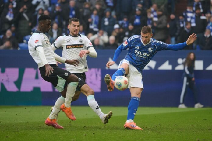 FC Schalke 04 - 1. FC Kaiserslautern Nicht nur bei seinem Tor zeigte Dzeko seine Klasse.