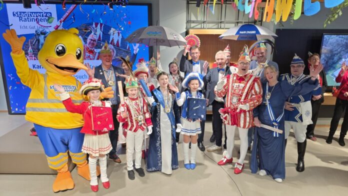 Heimat.Kontor Mit dem Besuch der Prinzenpaare im Heimat.Kontor startet die Session bei Stadtwerken und KomMITT. Foto: Stadtwerke Ratingen