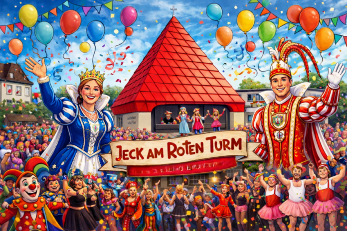 Jeck am roten Turm Jeck in Breitscheid, Bild: KI generiert