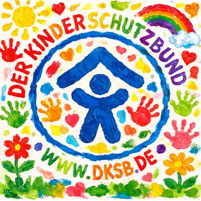 Kinderschutz KI Kinder können schönere Bilder malen als die KI, Bild: Logo des Kinderschutzbundes mit KI verjüngt.
