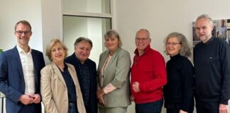 Impulse für Integration und soziale Infrastruktur auch im Kreis Mettmann Christian Untrieser MdL (CDU, links außen), Martin Sträßer MdL (CDU, 3. v.r.) und Elisabeth Müller-Witt (2. v.l.) im Austausch mit dem Vorstand der Kreisgruppe des Paritätischen Wohlfahrverbands NRW. Foto: Büro Sträßer