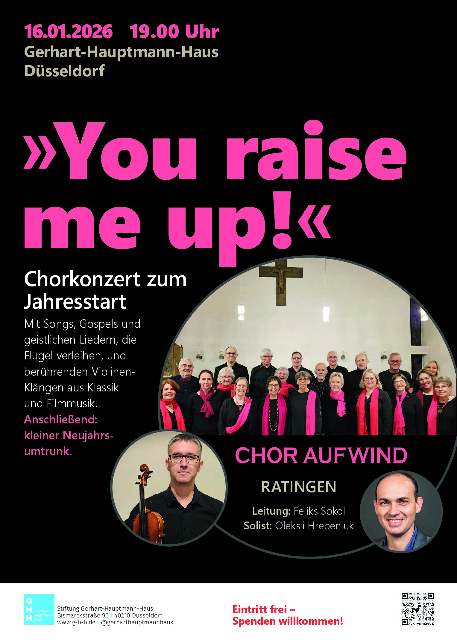 Chor Aufwind aus Ratingen gastiert in Düsseldorf: „You raise me up!“ im Gerhart-Hauptmann-Haus