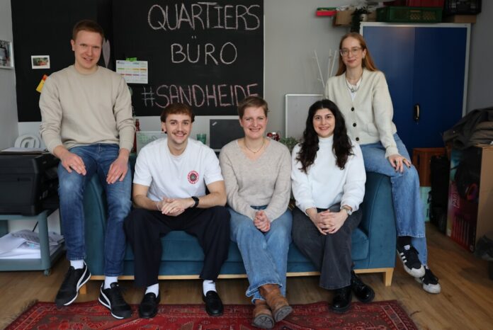 Team Quartiersmanagement Sandheide 2026 Das neue Team startet in der Sandheide. Foto: Stadt Erkrath