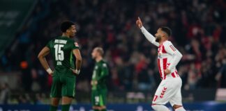 Wichtige Punkte: Köln besiegt Wolfsburg im Mittelfeld-Duell Kölns Linton Maina jubelt über sein Tor zum 1:0 gegen Wolfsburg.