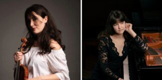 Konzert um Violine und Klavier in der Dorfkirche Isenbügel Stella Canocchi und Ērika Jākobsone spielen in Heiligenhaus. Fotos: Veranstalter