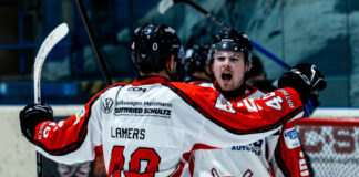 Ice Aliens: Noch ein Sieg bis zum Halbfinale Deutlich mit 6:3 haben die Ratinger in Bergkamen gewonnen. Foto: Leo Willem