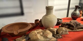 Römische Gaumenfreuden können Besucher gegen einen Obolus erstehen. Foto: Anna-Lena Weber