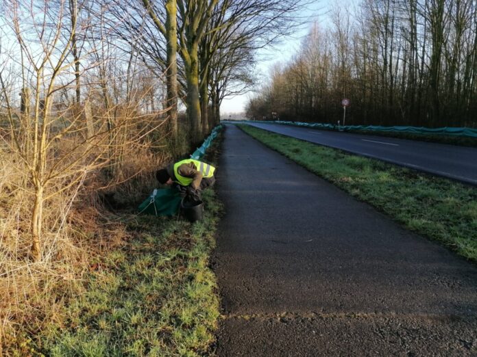 Krötenzaun in Monheim Ein Krötenzaun in Monheim am Rhein. Foto: Kreis ME