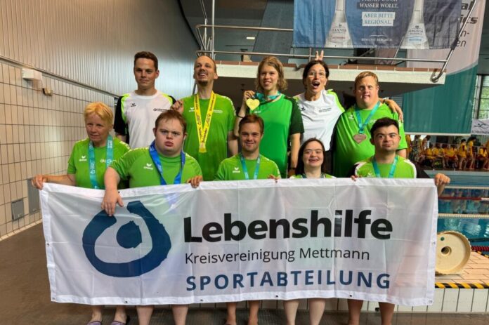 Lebenshilfe_Schwimmfest_SO Das Lebenshilfe-Schwimmteam freut sich auf die Nationalen Spiele im Saarland. Foto: Lebenshilfe Kreisvereinigung Mettmann
