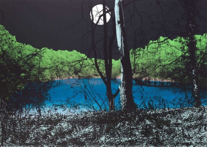 3. Birgit Jensen, BLAUER SEE N, 2015, Acryl auf Leinwand, Museum Ratingen, © VG Bild-Kunst, Bonn 2026 Birgit Jensen, BLAUER SEE N, 2015, Acryl auf Leinwand, Museum Ratingen, © VG Bild-Kunst, Bonn 2026