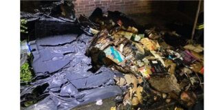 Tonnenbrände an mehreren Orten in Hilden Brandort Walder Straße in Hilden. Foto: Polizei Mettmann