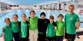 “Delphine” in der Solinger Klingenhalle erfolgreich Das Team der Lintorfer Schwimmer in Solingen. Foto: TuS 08 Lintorf